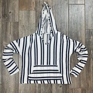 Paper Crane Striped‎ Hoodie Sweatshirt Knit Pullover V Neck Casual Medium